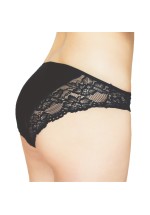 Lace Insert Knickers Briefs - Black 3091